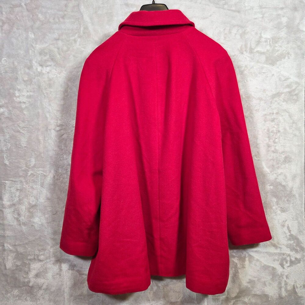 Lands' End Red Wool Angora Blend A-Line Swing Coat Womens 20W Lined 34" - Picture 2 of 8
